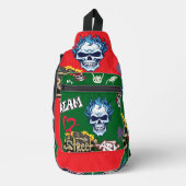 Aangepaste levendige streetart achtergrond monster sling bag (Voorkant)