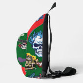 Aangepaste levendige streetart achtergrond monster sling bag (Rechts)