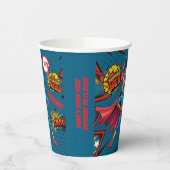 Aangepaste Levendige Superheld Karikatuur 10e verj Papieren Bekers (Links)