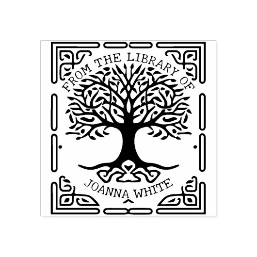 Aangepaste levensboom uit de bibliotheek van rubberstempel (Afrduk)