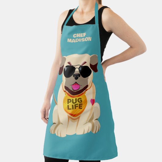 Aangepaste levensnaam en kleur schort (Insitu)