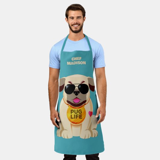 Aangepaste levensnaam en kleur schort (Gedragen)