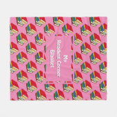 AANGEPASTE LEZING CORNER BOOKS roze Fleece Deken (Voorkant (Horizontaal))