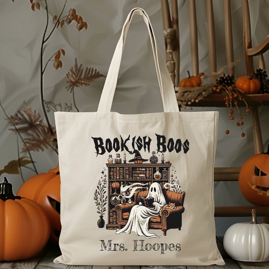 Aangepaste Lezing Leraar Bibliothecaris Spooky Hal Tote Bag