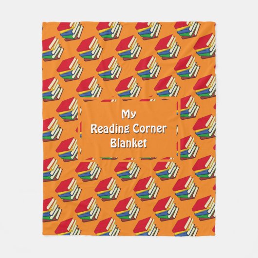 AANGEPASTE LEZINGCORNERBOEKEN Oranje Fleece Deken (Voorkant)