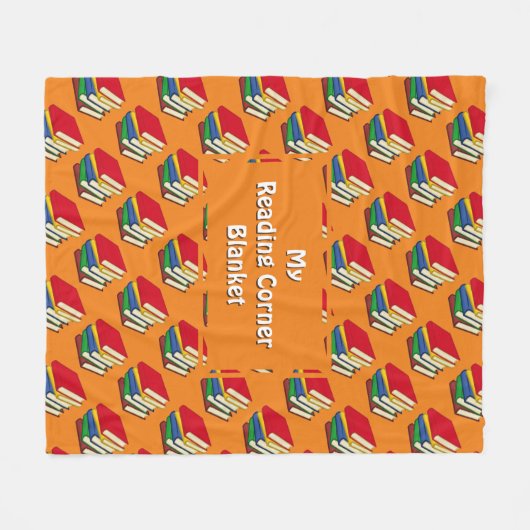 AANGEPASTE LEZINGCORNERBOEKEN Oranje Fleece Deken (Voorkant (Horizontaal))