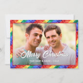 Aangepaste LGBT-fotografie met regenboogvlag voor  Feestdagenkaart (Voorkant)