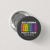 Aangepaste LGBT-partij Bemanningsagenda regenboog Ronde Button 3,2 Cm (Voorkant /achterkant)