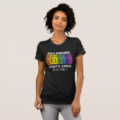 Aangepaste LGBT-partij Bemanningsagenda regenboog T-shirt (Voorkant volledig)