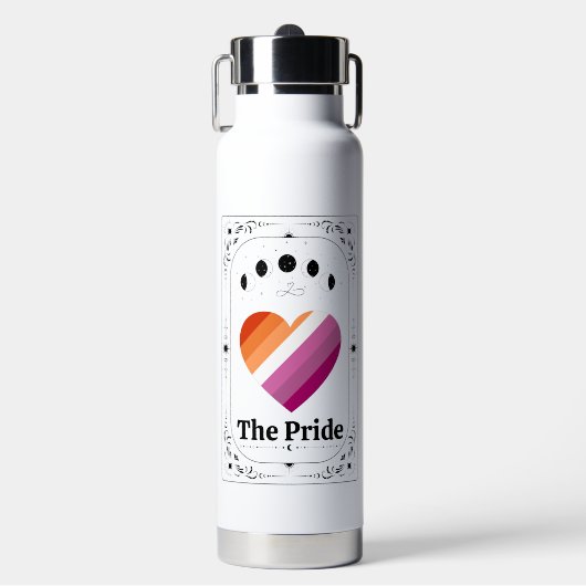 Aangepaste LGBT Pride Tarot Lesbische Regenboog Qu Waterfles (Voorkant)