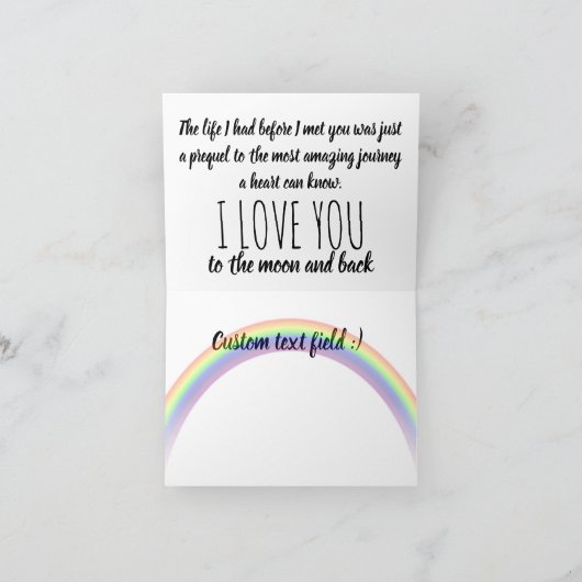 Aangepaste LGBT Regenboog kaart jubileum Ik hou va (Binnen)