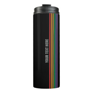 Aangepaste LGBT-regenboogstrips Thermosbeker