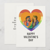 Aangepaste LGBT Valentijnsdag Elegant Hart Foto Feestdagenkaart (Voorkant / Achterkant)