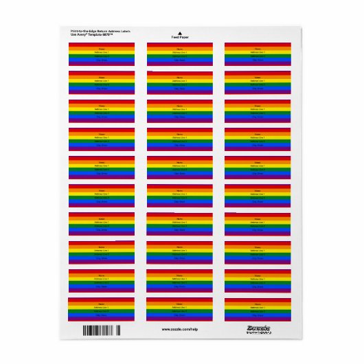 Aangepaste LGBT-vlaggen Adresetiketten Etiket (Full Sheet)