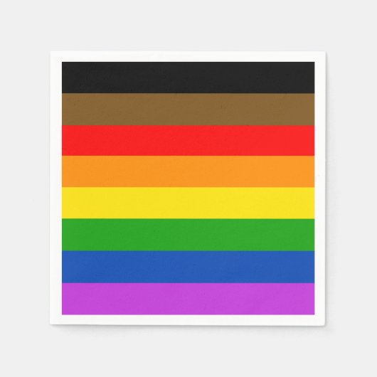 Aangepaste LGBTQ Pride mensen van kleur Inclusieve Servet (Voorkant)