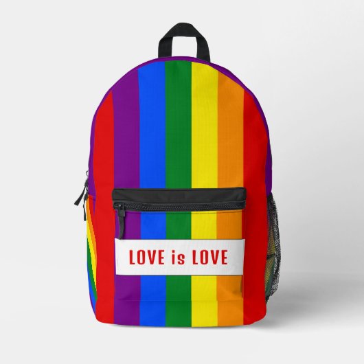 Aangepaste LGBTQ + Rainbow Flag Love Stripes voor Bedrukte Rugzak (Voorkant)