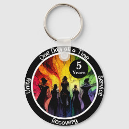 Aangepaste LGBTQ Witchy Recovery Milestone Gift Sleutelhanger
