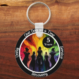 Aangepaste LGBTQ Witchy Recovery Milestone Gift Sleutelhanger