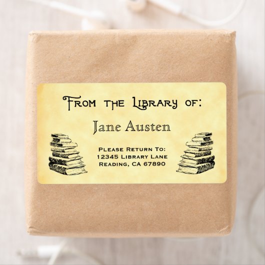 Aangepaste "Library of" Books-labels Etiket (Insitu)