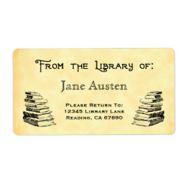 Aangepaste "Library of"  Books-labels Etiket