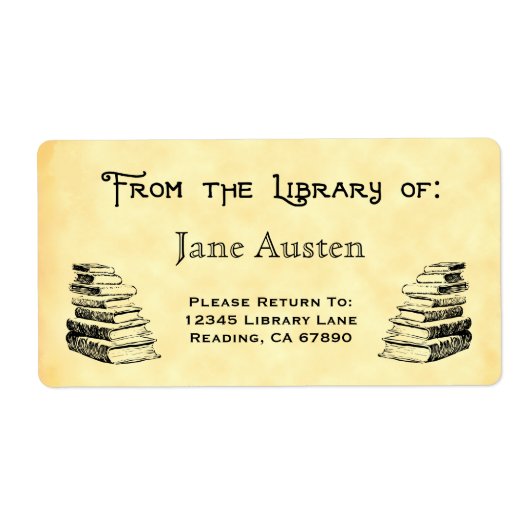 Aangepaste "Library of" Books-labels Etiket (Voorkant)
