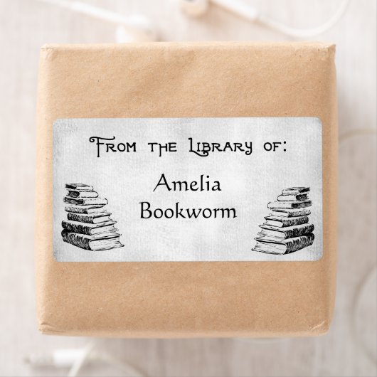 Aangepaste "Library of"  Books-labels Etiket (Insitu)