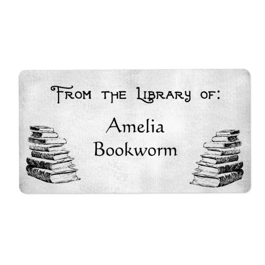 Aangepaste "Library of"  Books-labels Etiket (Voorkant)