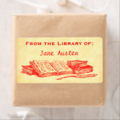 Aangepaste "Library of" Red Books Label (Insitu)