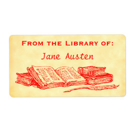 Aangepaste "Library of" Red  Books Label