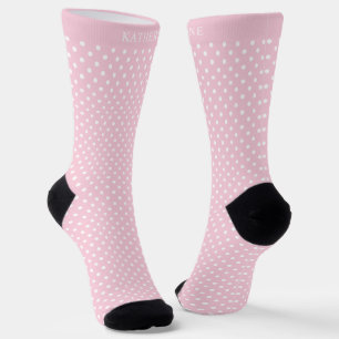 Aangepaste Licht Baby Pastel Roze Witte Stippen Sokken