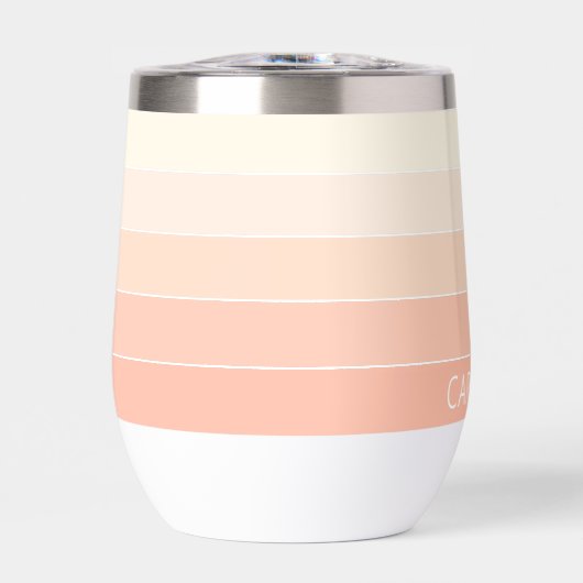 Aangepaste Licht Perzik Koraal Sinaasappel Strepen (Voorkant)