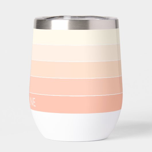 Aangepaste Licht Perzik Koraal Sinaasappel Strepen (Achterkant)