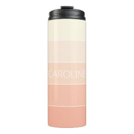 Aangepaste Licht Perzik Koraal Sinaasappel Strepen Thermosbeker