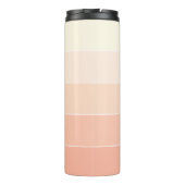 Aangepaste Licht Perzik Koraal Sinaasappel Strepen Thermosbeker (Achterkant)