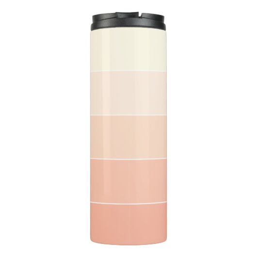 Aangepaste Licht Perzik Koraal Sinaasappel Strepen Thermosbeker (Achterkant)
