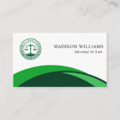 Aangepaste Licht Wit Donkergroen Juridische Kantoo Visitekaartje (Voorkant)
