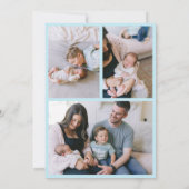 Aangepaste lichtblauwe boog golvende boho collage  aankondiging (Achterkant)