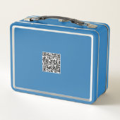 Aangepaste lichtblauwe lunchbox – naam en QR-code (Achterkant)