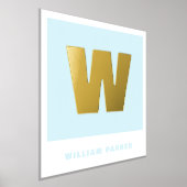 Aangepaste Lichtblauwe Naam & Monogram Retro Kweke Folie Afdrukken (Laagn)