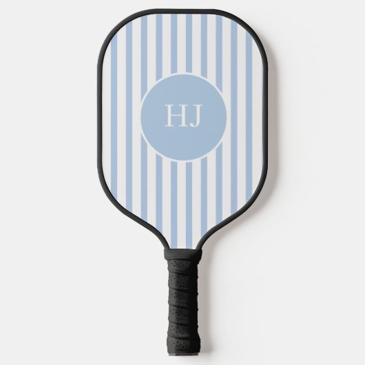 Aangepaste lichtblauwe streep met initialen pickleball paddle (Voorkant)