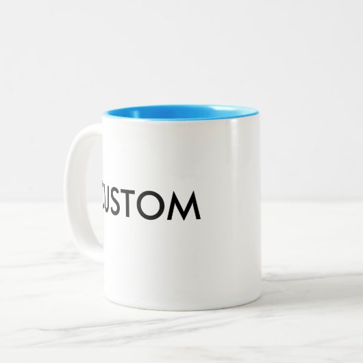 Aangepaste lichtblauwe tweekleurige Mok (Voorkant links)
