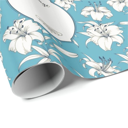 Aangepaste lichte blauwe bruiloft cadeaupapier (Rol Hoek)