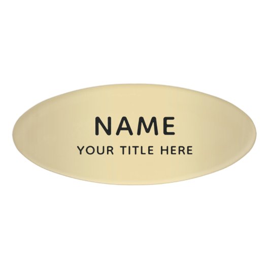 Aangepaste lichte faux Gold Eenvoudige moderne tit Naambadge (Voorkant)
