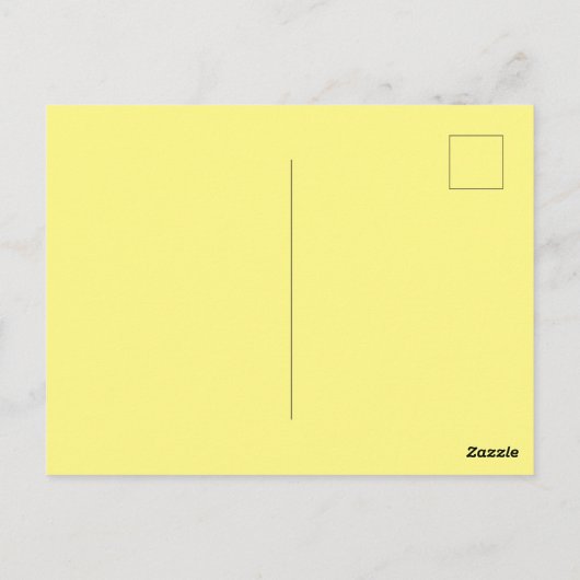 Aangepaste lichte gele Picture-Perfect Standaard Briefkaart (Achterkant)