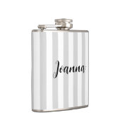 Aangepaste lichte grijze en witte strepen heupfles (Rechts)