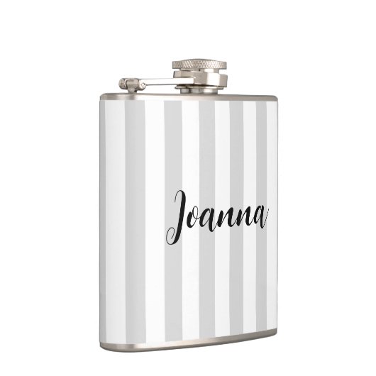 Aangepaste lichte grijze en witte strepen heupfles (Rechts)