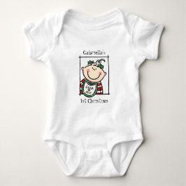 Aangepaste lichte huidstoon baby's eerste Kerstmis Romper