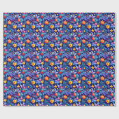 Aangepaste lichte Ornamenten en Floral Christmas W Cadeaupapier (Vlak)