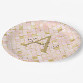 Aangepaste lichte PInk- en Gold Mermaid-schalen Papieren Bordje (Gekanteld)