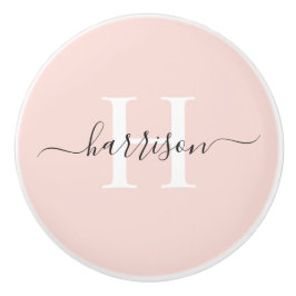 Aangepaste lichte zachte pastel massief roze wit m keramische knop